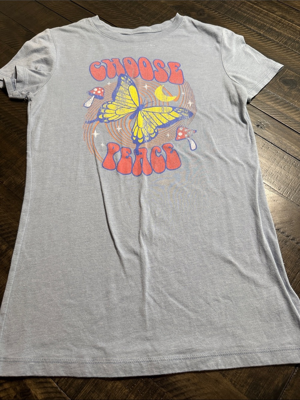 Aeropostale Light Blue Choose Peace Short Sleeve T-shirt Size Small